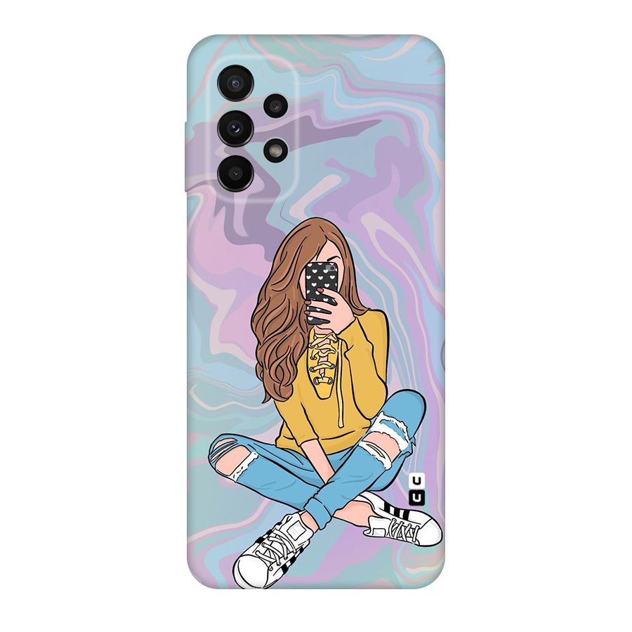Selfie Girl Illustration Original Polycarbonate Back Case for Galaxy A23