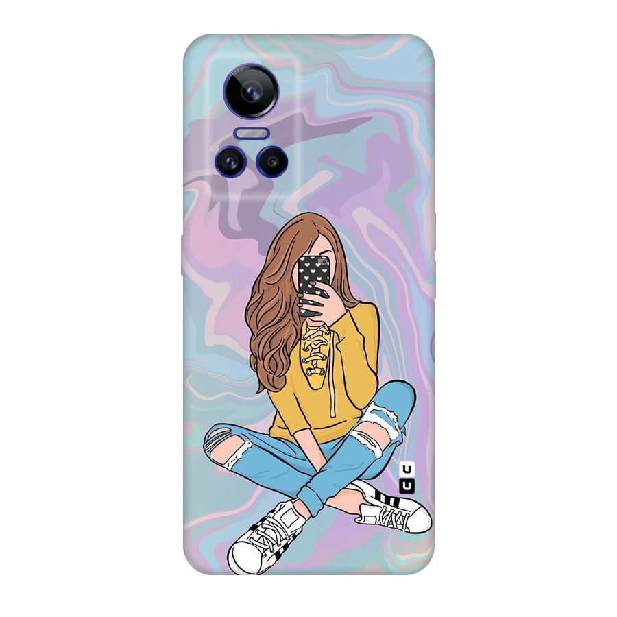 Selfie Girl Illustration Original Polycarbonate Back Case for Realme GT Neo 3