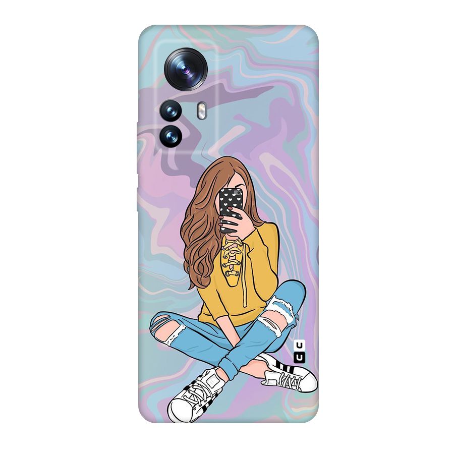 Selfie Girl Illustration Original Polycarbonate Back Case for Xiaomi 12 Pro