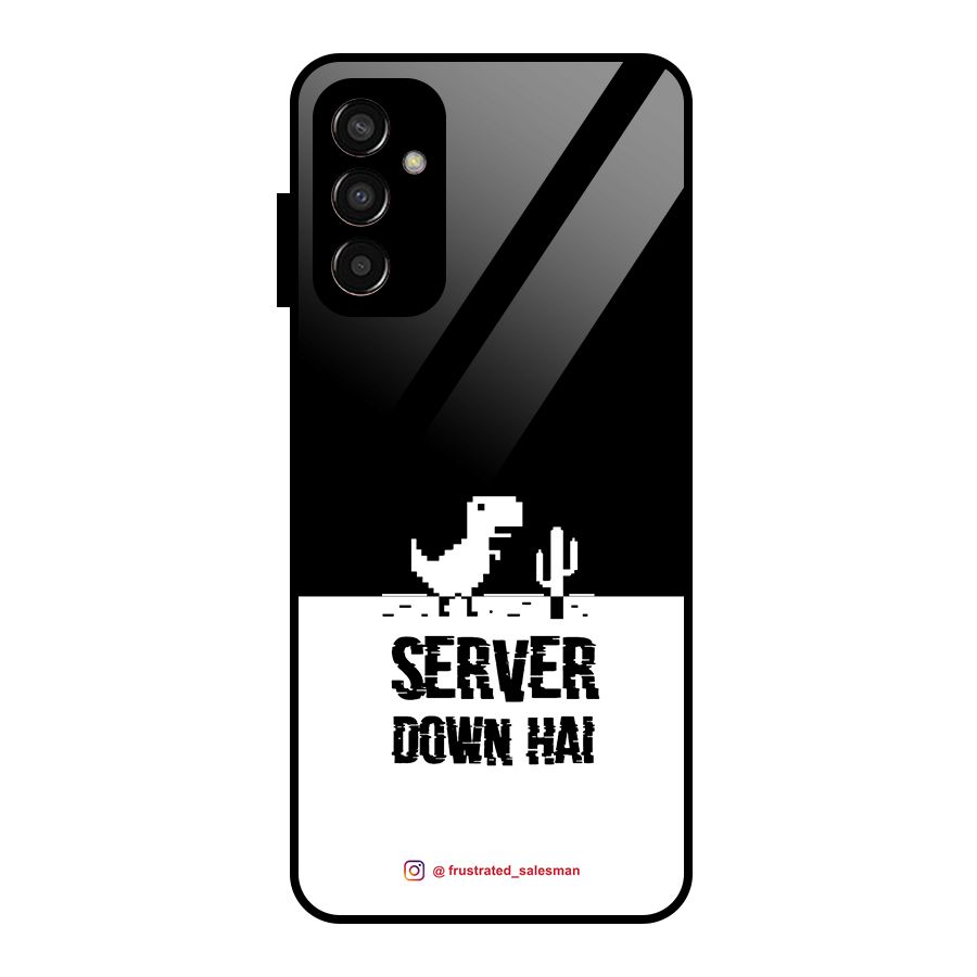 Server Down Hai Black Glass Back Case for Galaxy F13