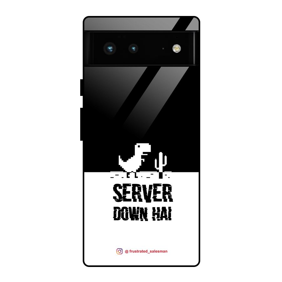Server Down Hai Black Glass Back Case for Google Pixel 6