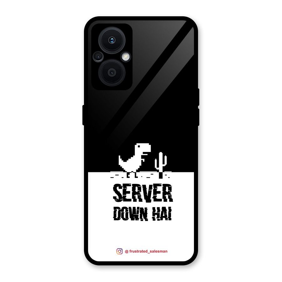 Server Down Hai Black Glass Back Case for Oppo F21s Pro 5G