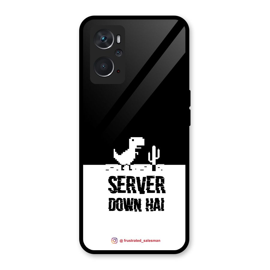 Server Down Hai Black Glass Back Case for Oppo K10 4G