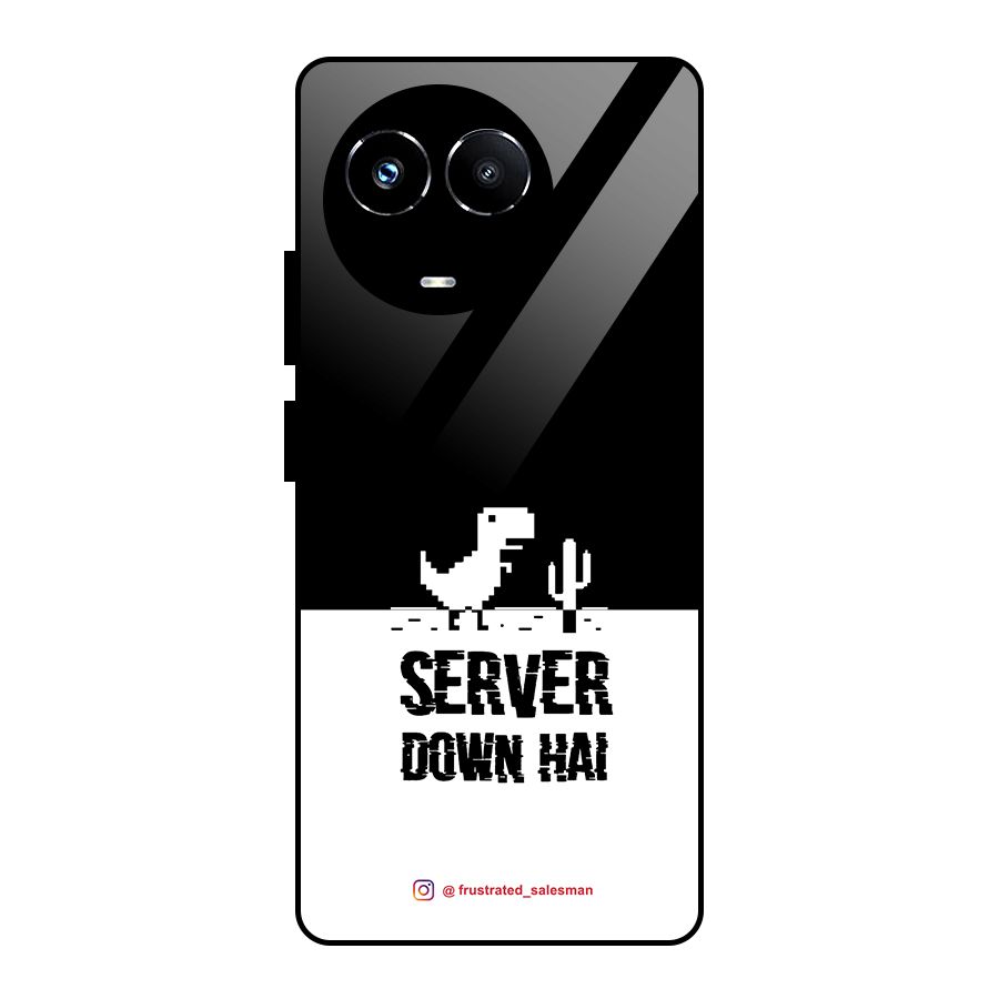 Server Down Hai Black Glass Back Case for Realme 11X
