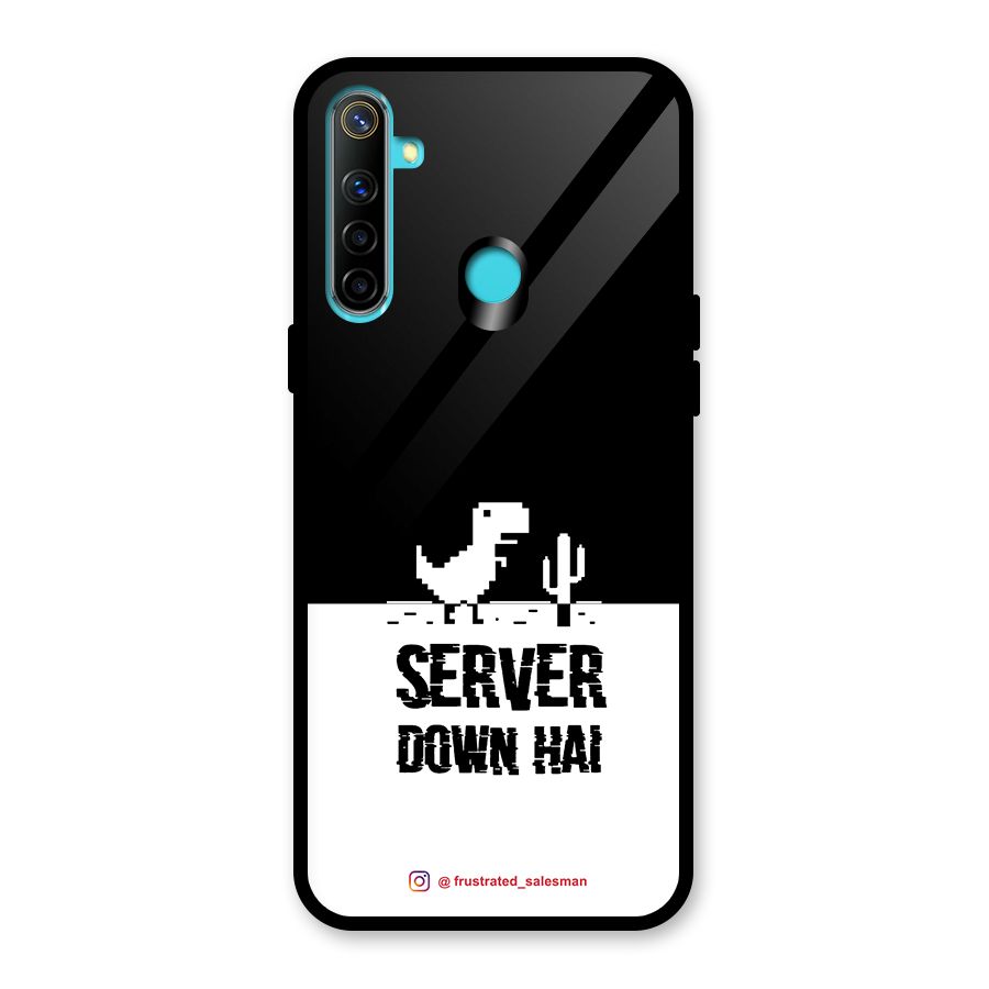 Server Down Hai Black Glass Back Case for Realme 5i