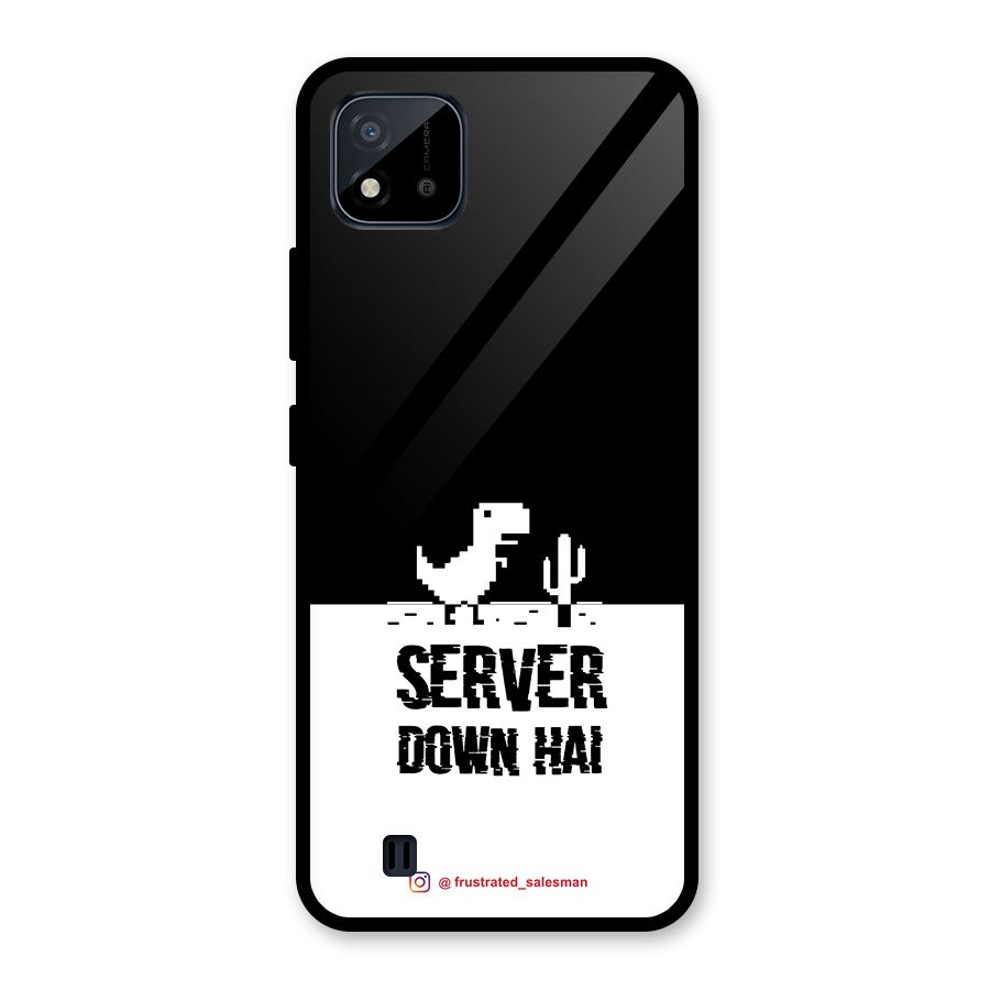Server Down Hai Black Glass Back Case for Realme C11 2021