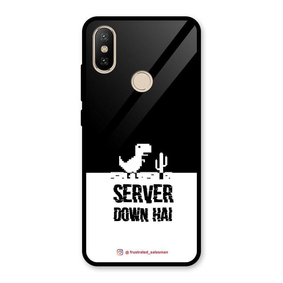 Server Down Hai Black Glass Back Case for Redmi A2