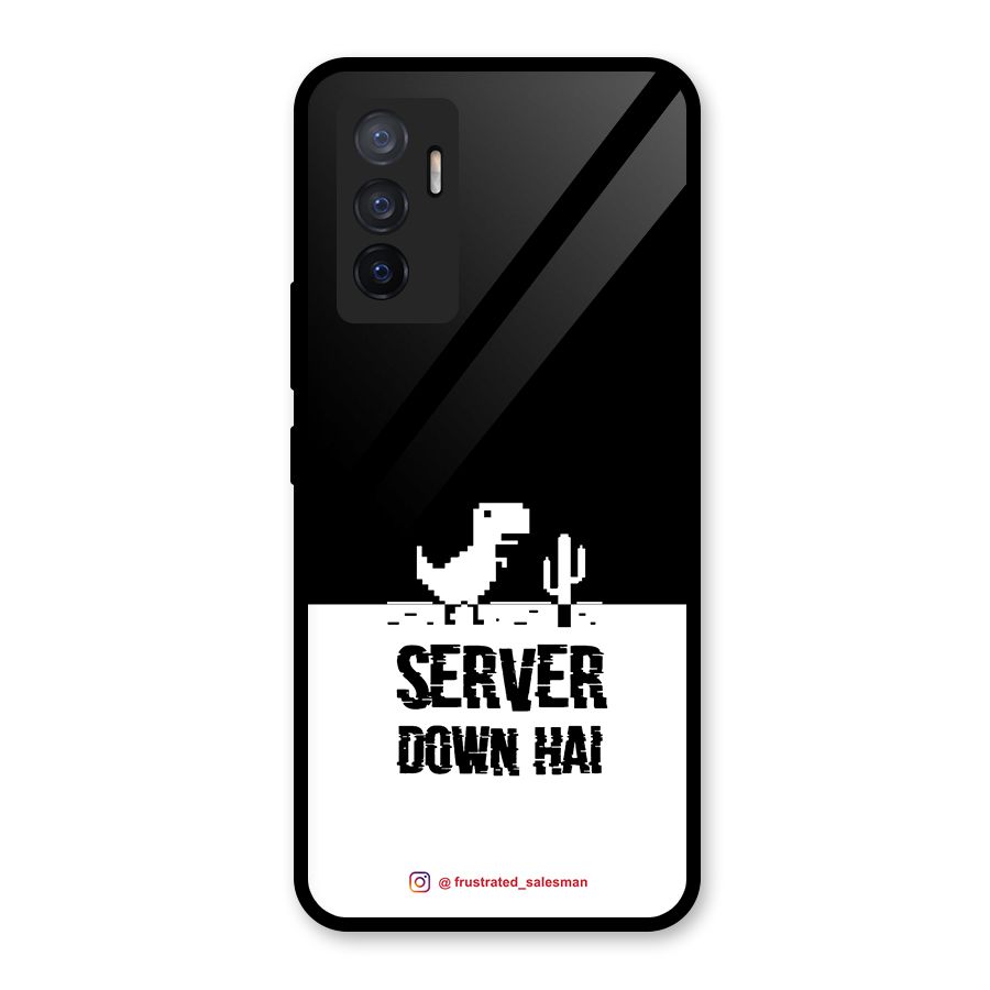 Server Down Hai Black Glass Back Case for Vivo V23e