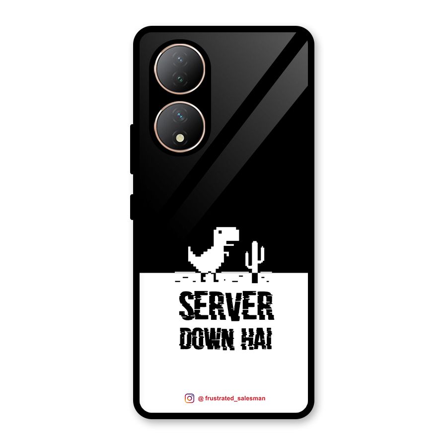 Server Down Hai Black Glass Back Case for Vivo Y100A