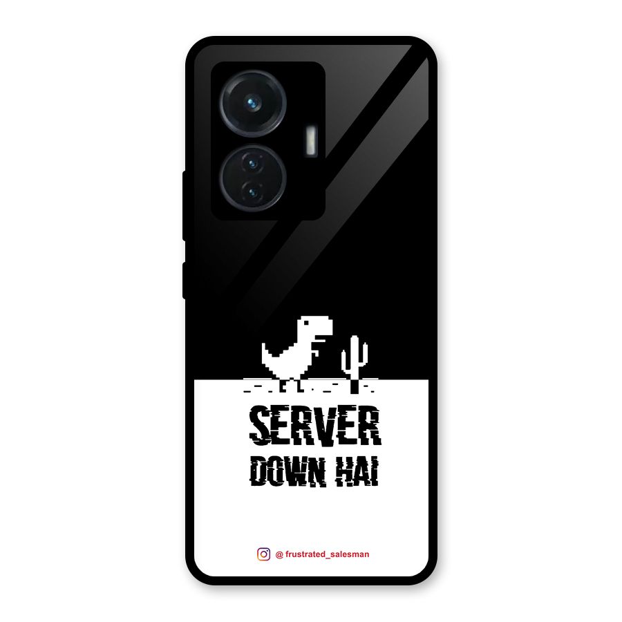 Server Down Hai Black Glass Back Case for iQOO Z6 44W