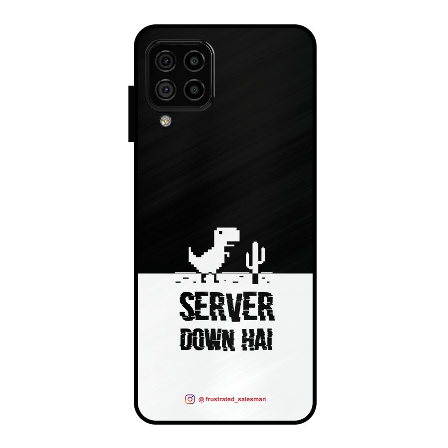 Server Down Hai Black Metal Back Case for Galaxy A22 4G