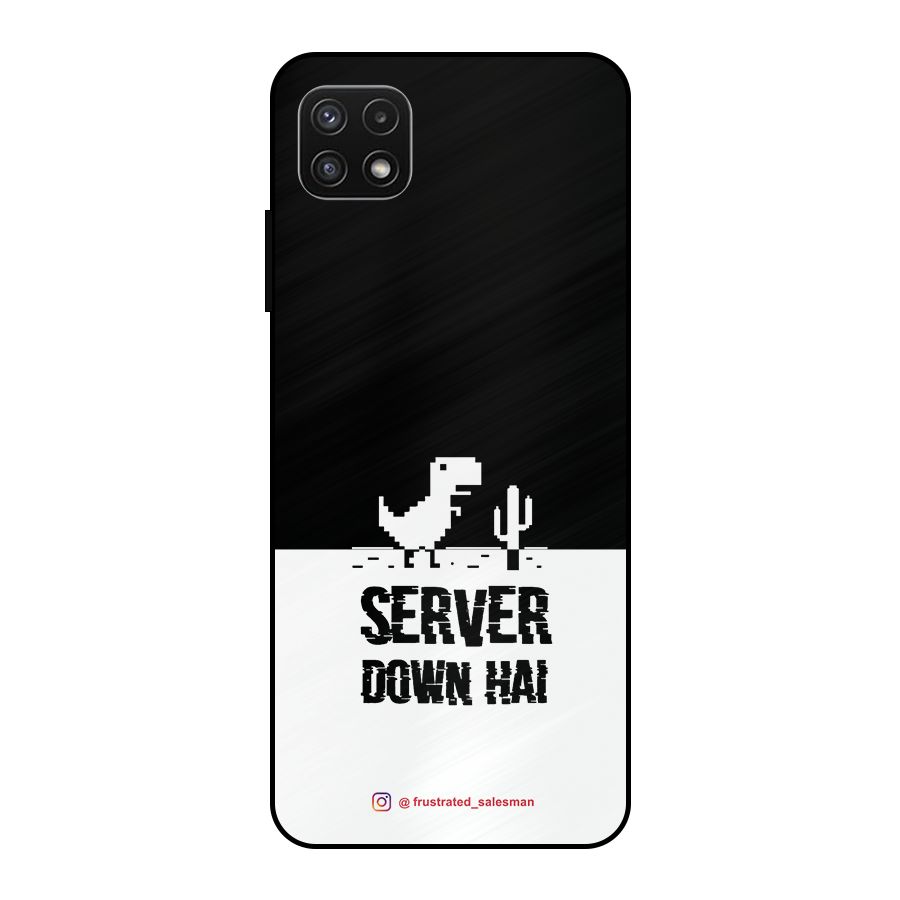 Server Down Hai Black Metal Back Case for Galaxy A22 5G