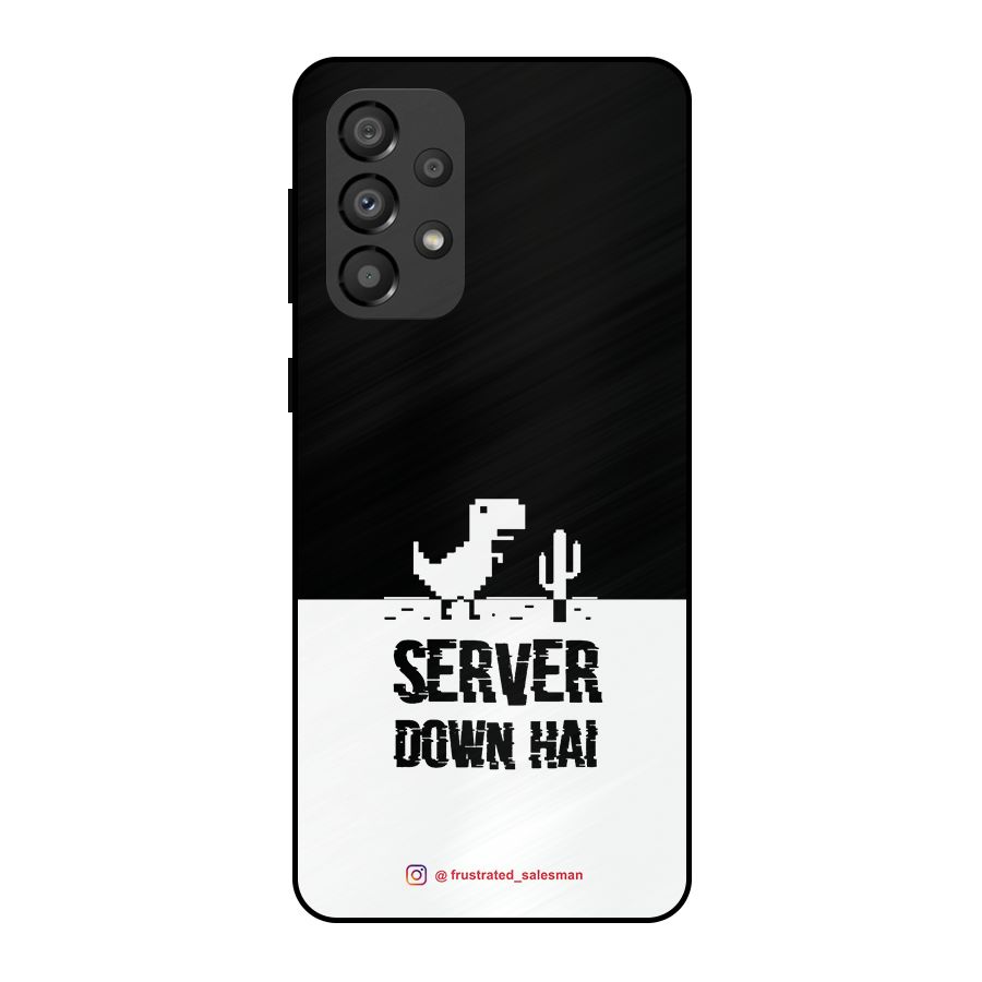 Server Down Hai Black Metal Back Case for Galaxy A33 5G