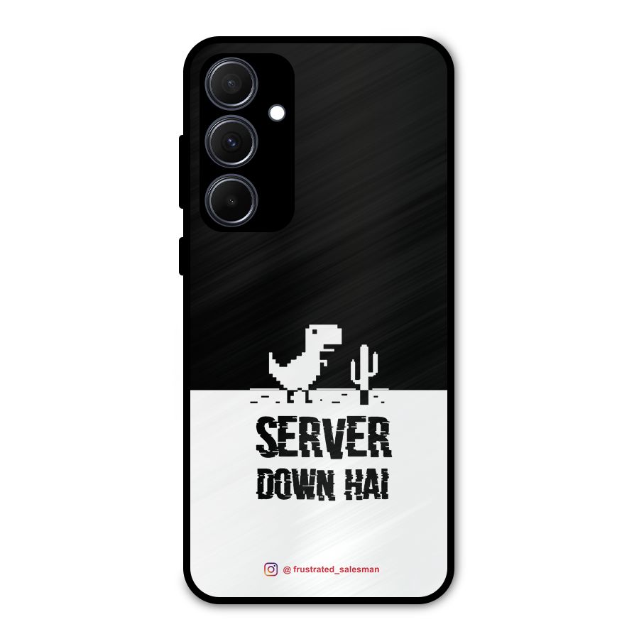 Server Down Hai Black Metal Back Case for Galaxy A35