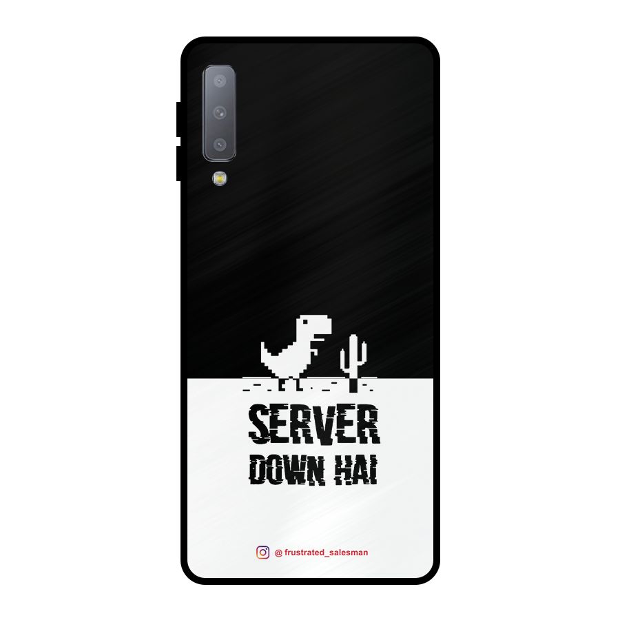 Server Down Hai Black Metal Back Case for Galaxy A7 (2018)