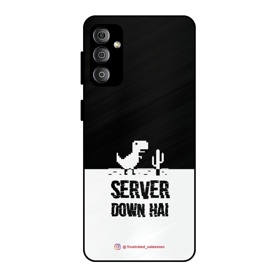 Server Down Hai Black Metal Back Case for Galaxy F23