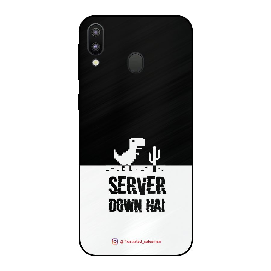 Server Down Hai Black Metal Back Case for Galaxy M20