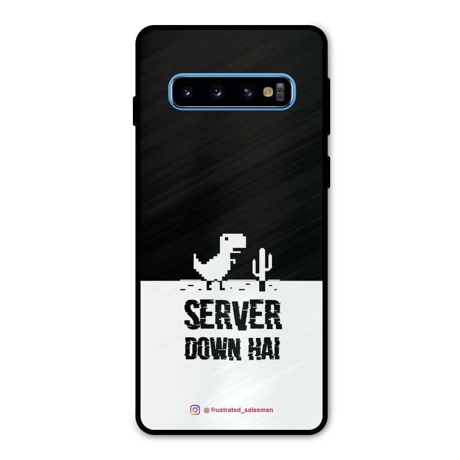 Server Down Hai Black Metal Back Case for Galaxy S10