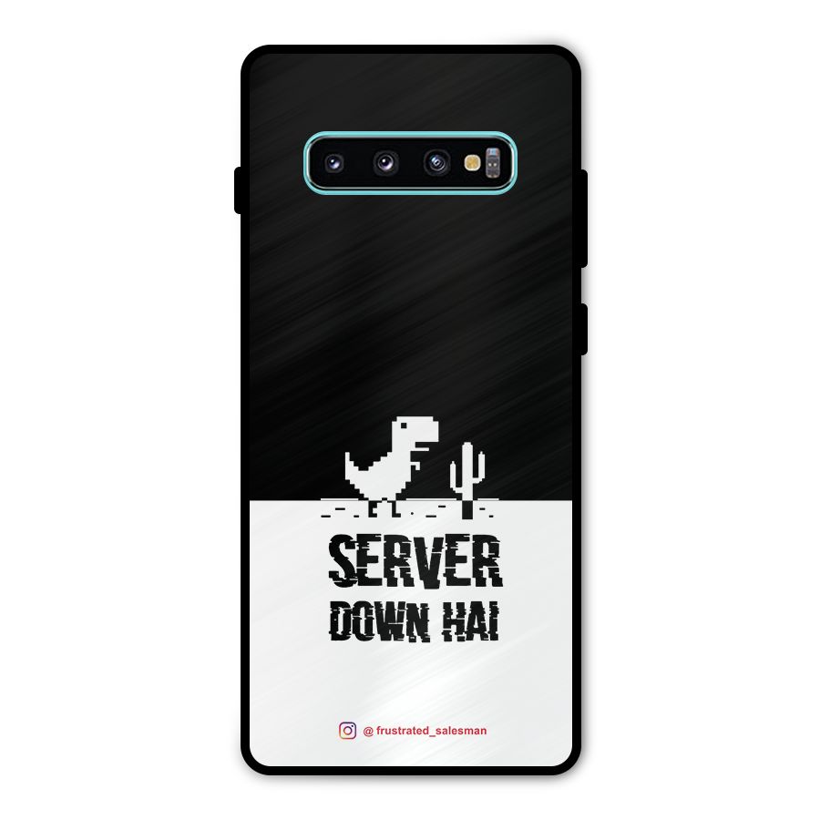 Server Down Hai Black Metal Back Case for Galaxy S10 Plus