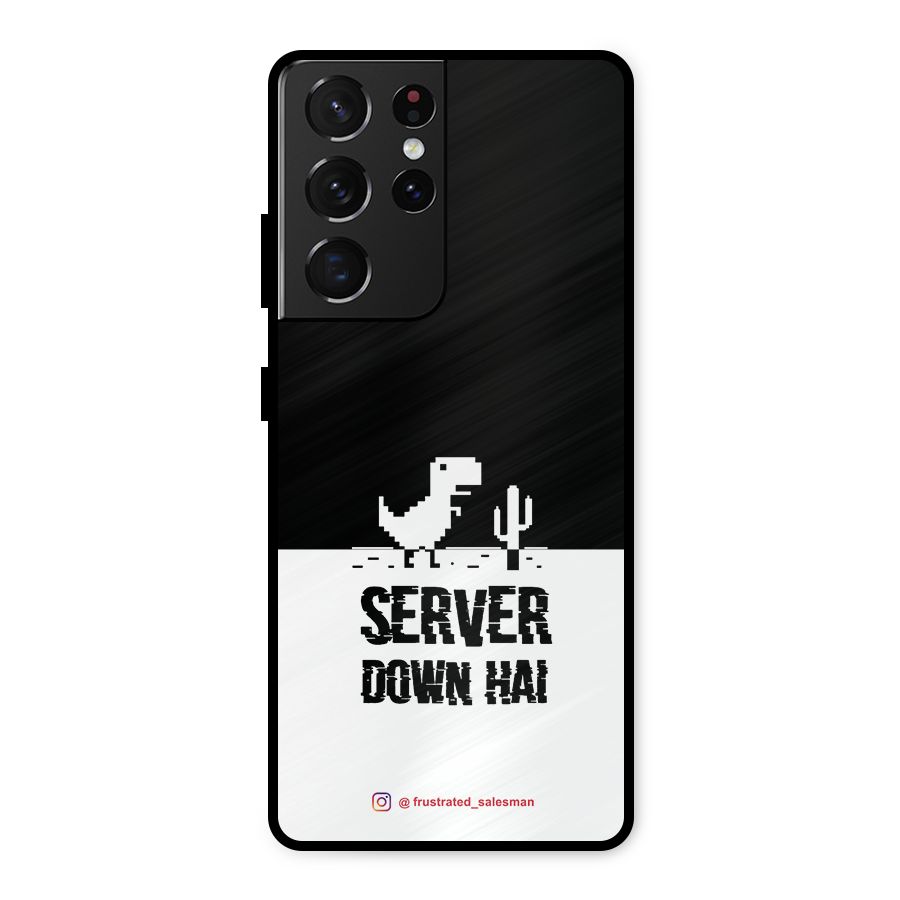 Server Down Hai Black Metal Back Case for Galaxy S21 Ultra 5G