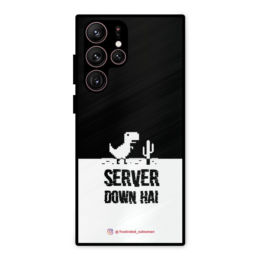 Server Down Hai Black Metal Back Case for Galaxy S22 Ultra 5G