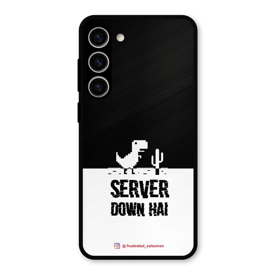 Server Down Hai Black Metal Back Case for Galaxy S23 Plus