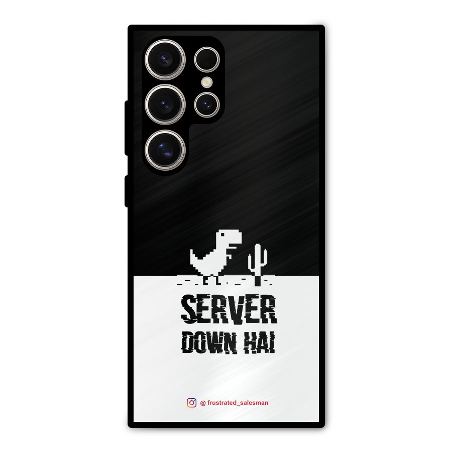 Server Down Hai Black Metal Back Case for Galaxy S24 Ultra