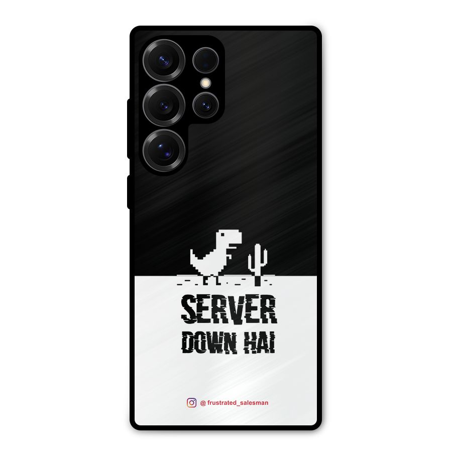 Server Down Hai Black Metal Back Case for Galaxy S25 Ultra