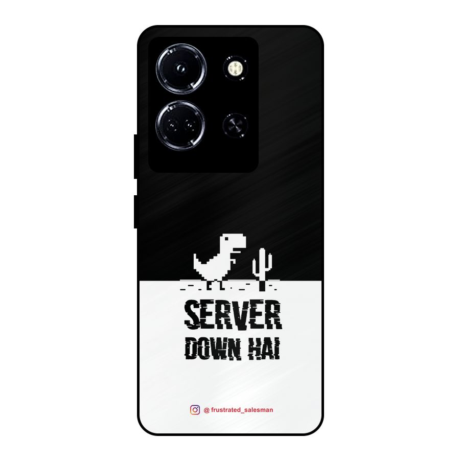 Server Down Hai Black Metal Back Case for Infinix Note 30 5G