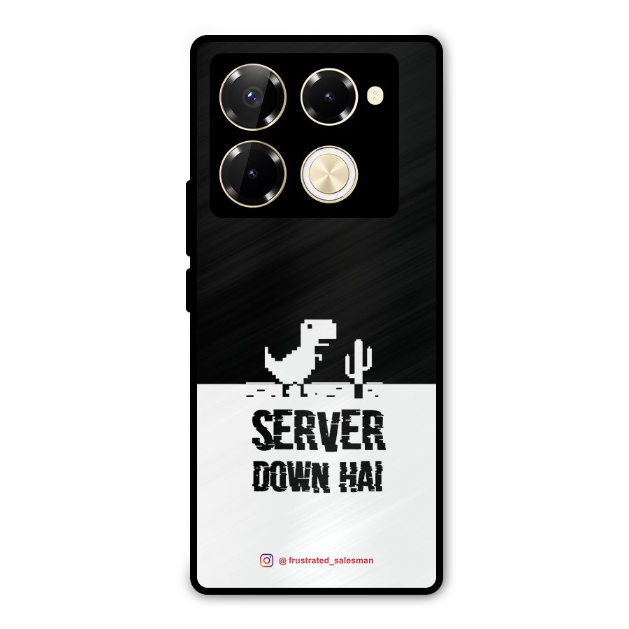Server Down Hai Black Metal Back Case for Infinix Note 40 Pro