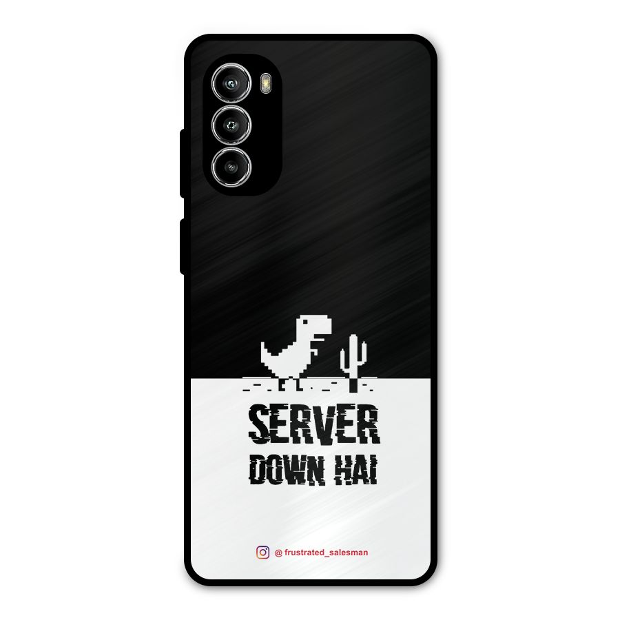 Server Down Hai Black Metal Back Case for Moto G52