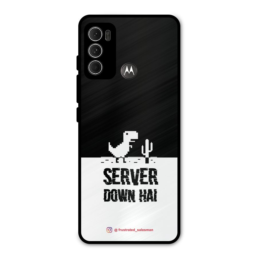 Server Down Hai Black Metal Back Case for Moto G60