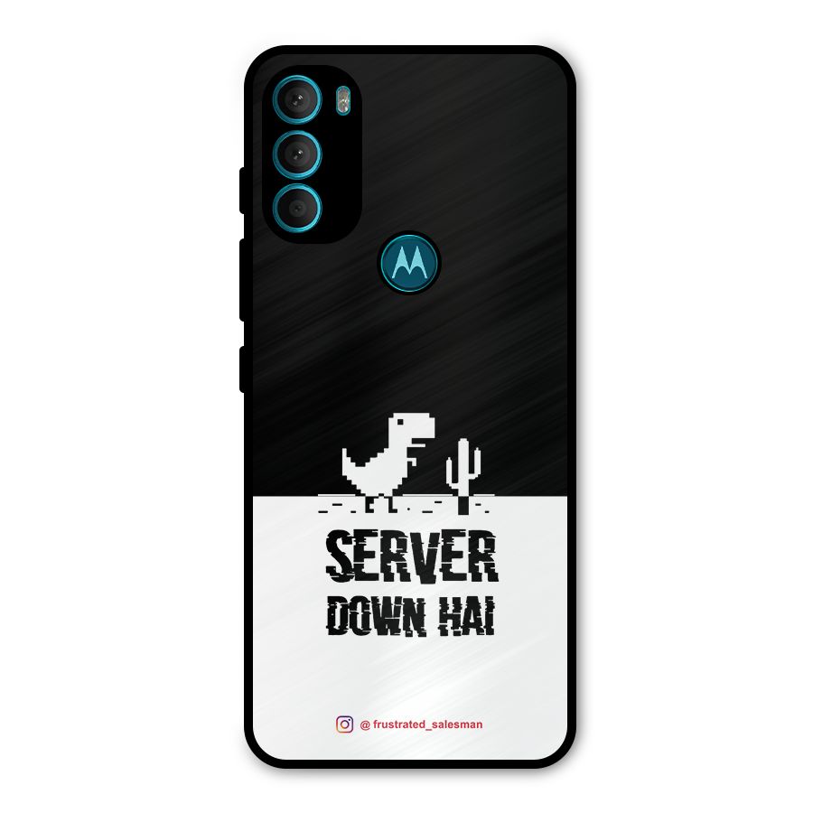 Server Down Hai Black Metal Back Case for Moto G71 5G