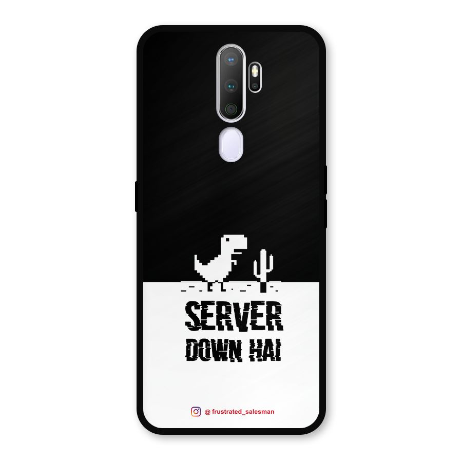 Server Down Hai Black Metal Back Case for Oppo A5 (2020)