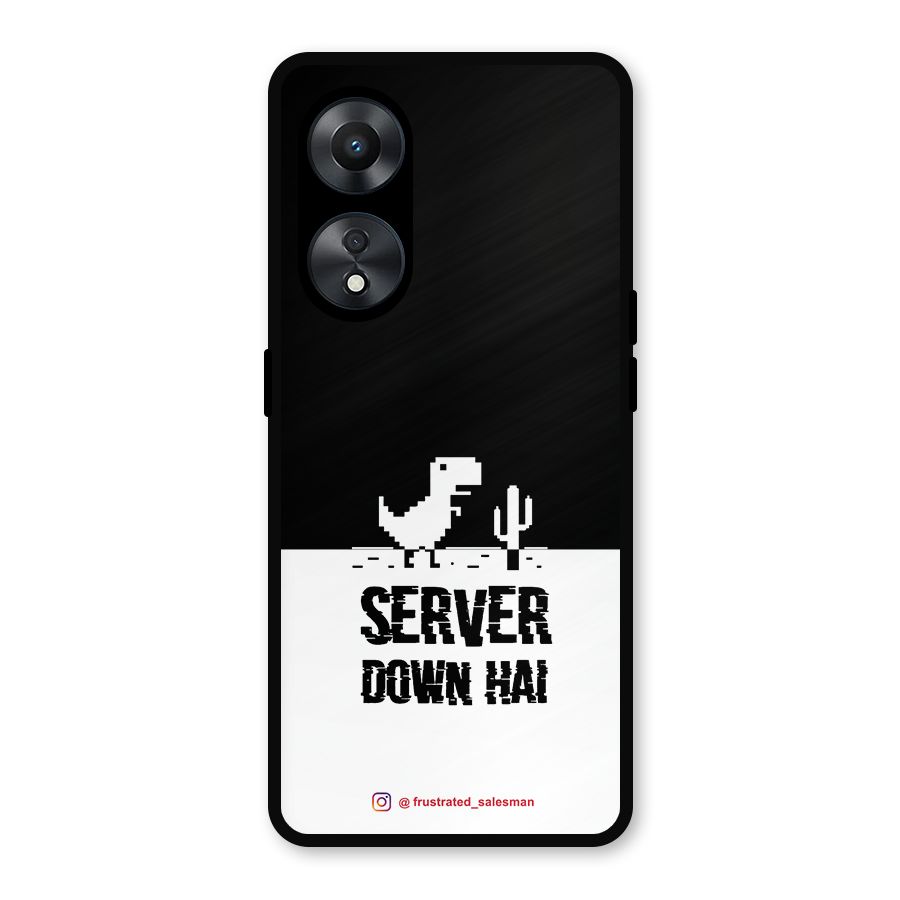 Server Down Hai Black Metal Back Case for Oppo A78