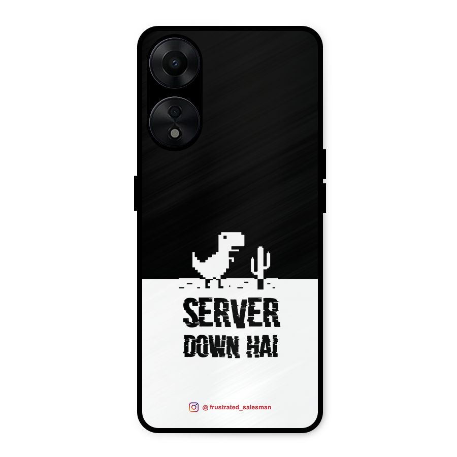 Server Down Hai Black Metal Back Case for Oppo A78 5G