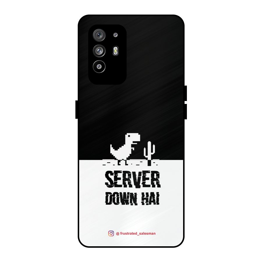 Server Down Hai Black Metal Back Case for Oppo F19 Pro Plus 5G
