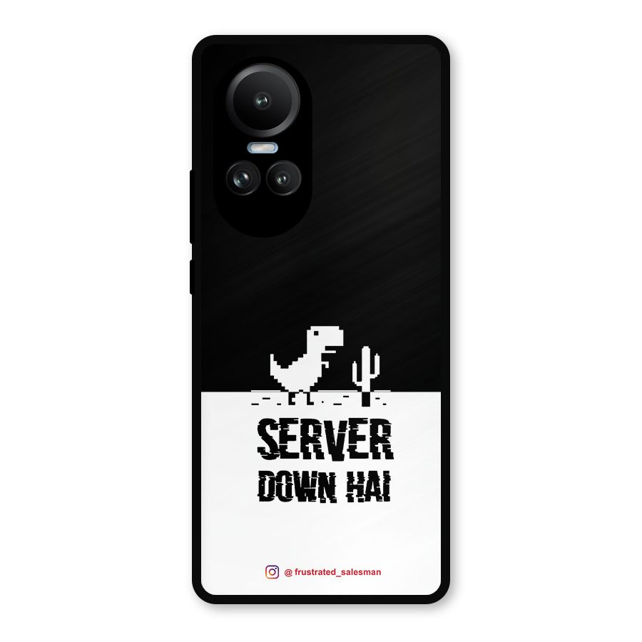 Server Down Hai Black Metal Back Case for Oppo Reno10 Pro
