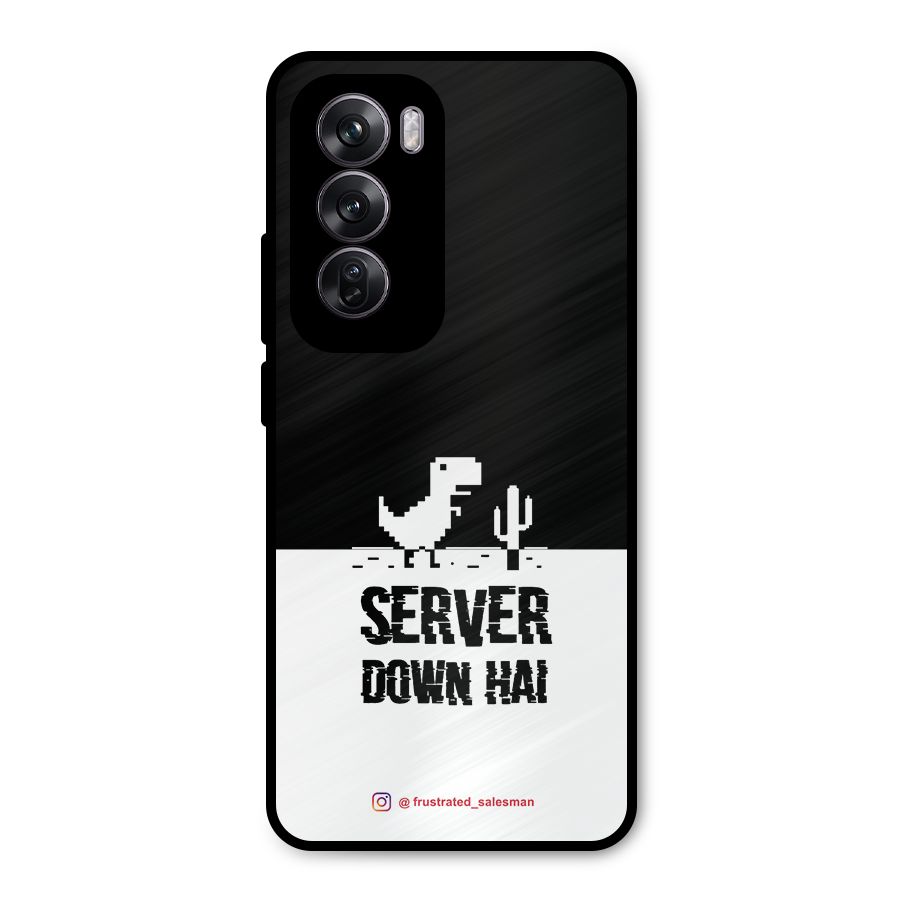 Server Down Hai Black Metal Back Case for Oppo Reno12 Pro