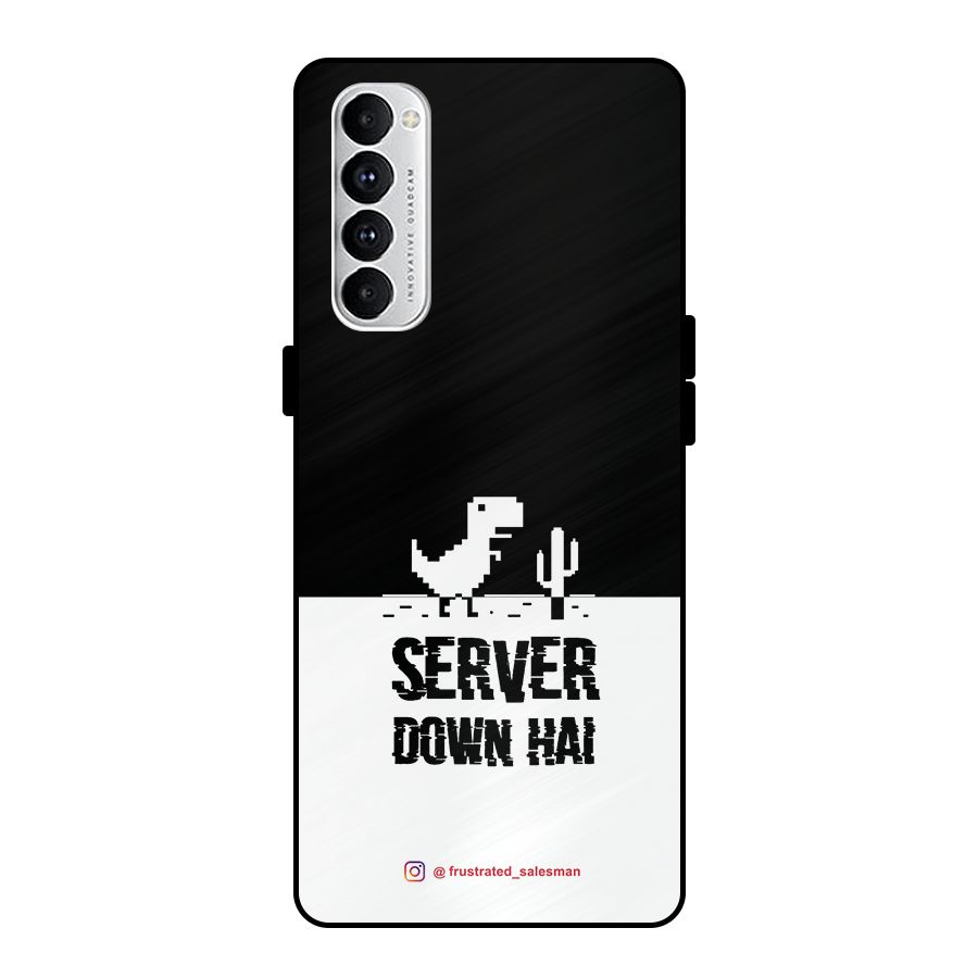 Server Down Hai Black Metal Back Case for Oppo Reno4 Pro