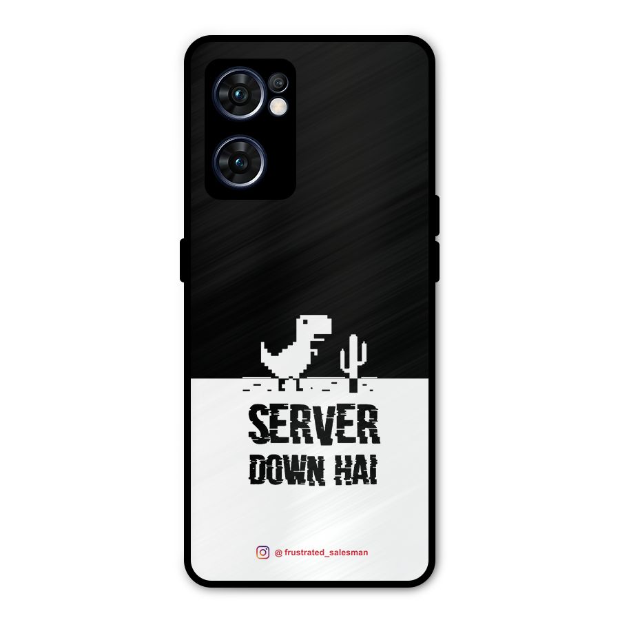 Server Down Hai Black Metal Back Case for Oppo Reno7 5G