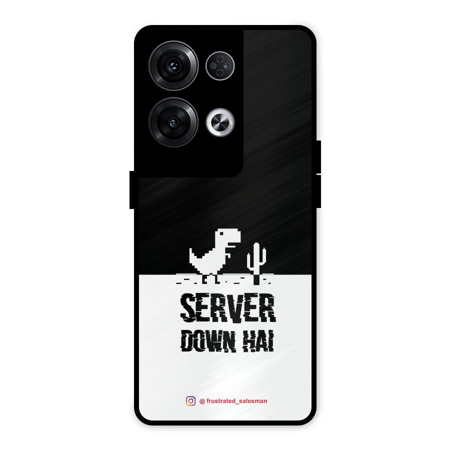 Server Down Hai Black Metal Back Case for Oppo Reno8 Pro 5G