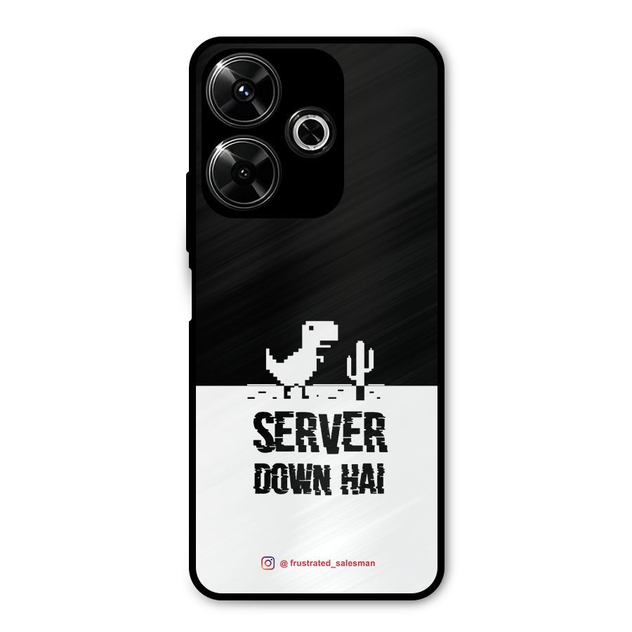 Server Down Hai Black Metal Back Case for Poco M6 Plus