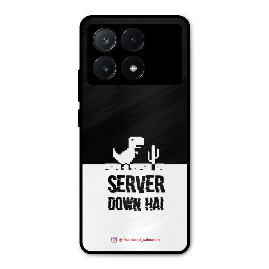 Server Down Hai Black Metal Back Case for Poco X6 Pro