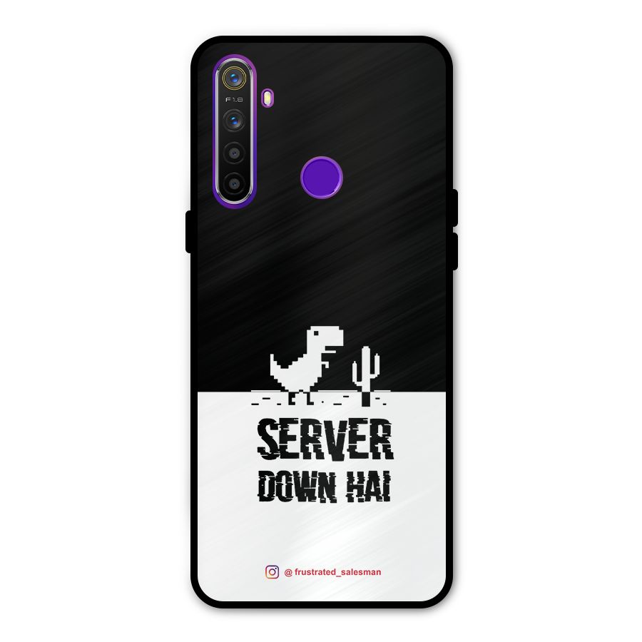 Server Down Hai Black Metal Back Case for Realme 5i