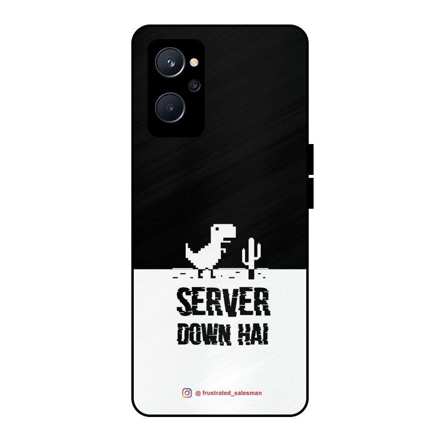 Server Down Hai Black Metal Back Case for Realme 9i 5G