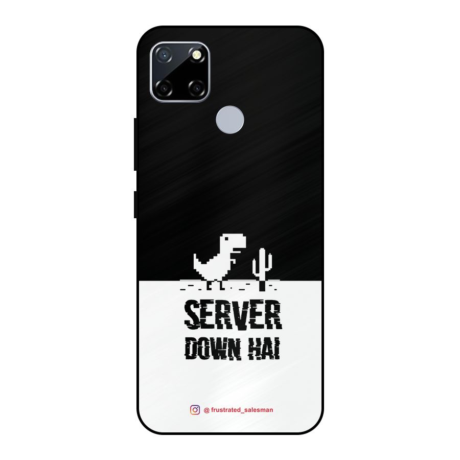 Server Down Hai Black Metal Back Case for Realme Narzo 20
