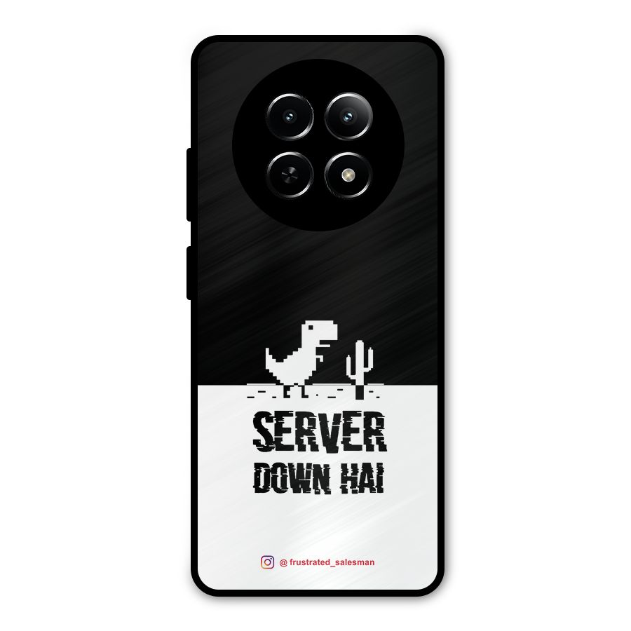 Server Down Hai Black Metal Back Case for Realme Narzo 70x 5G