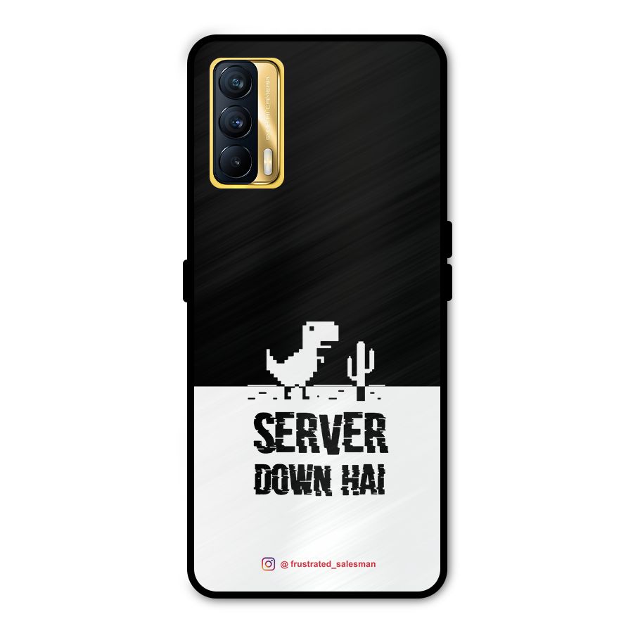 Server Down Hai Black Metal Back Case for Realme X7