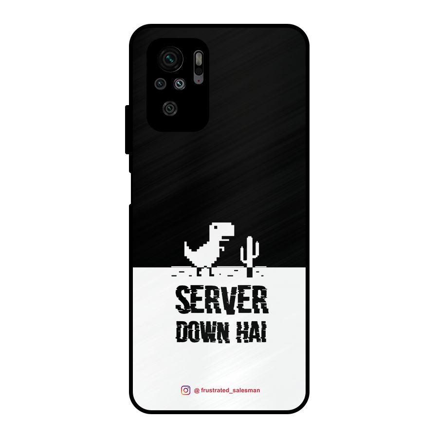 Server Down Hai Black Metal Back Case for Redmi Note 10S